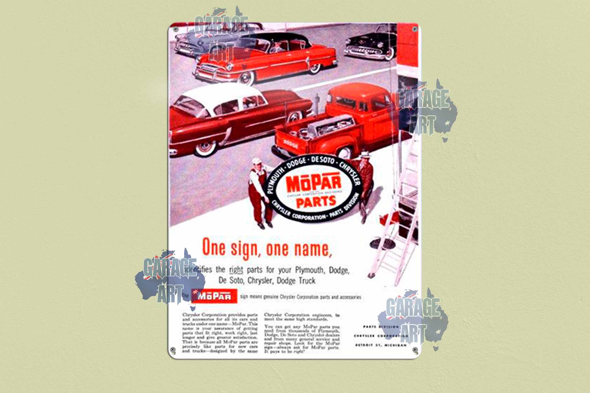 One Sign One Name Mopar Tin Sign freeshipping - garageartaustralia