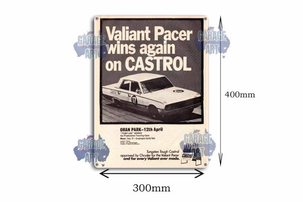 Valiant Pacer Wins on Castrol Tin Sign freeshipping - garageartaustralia