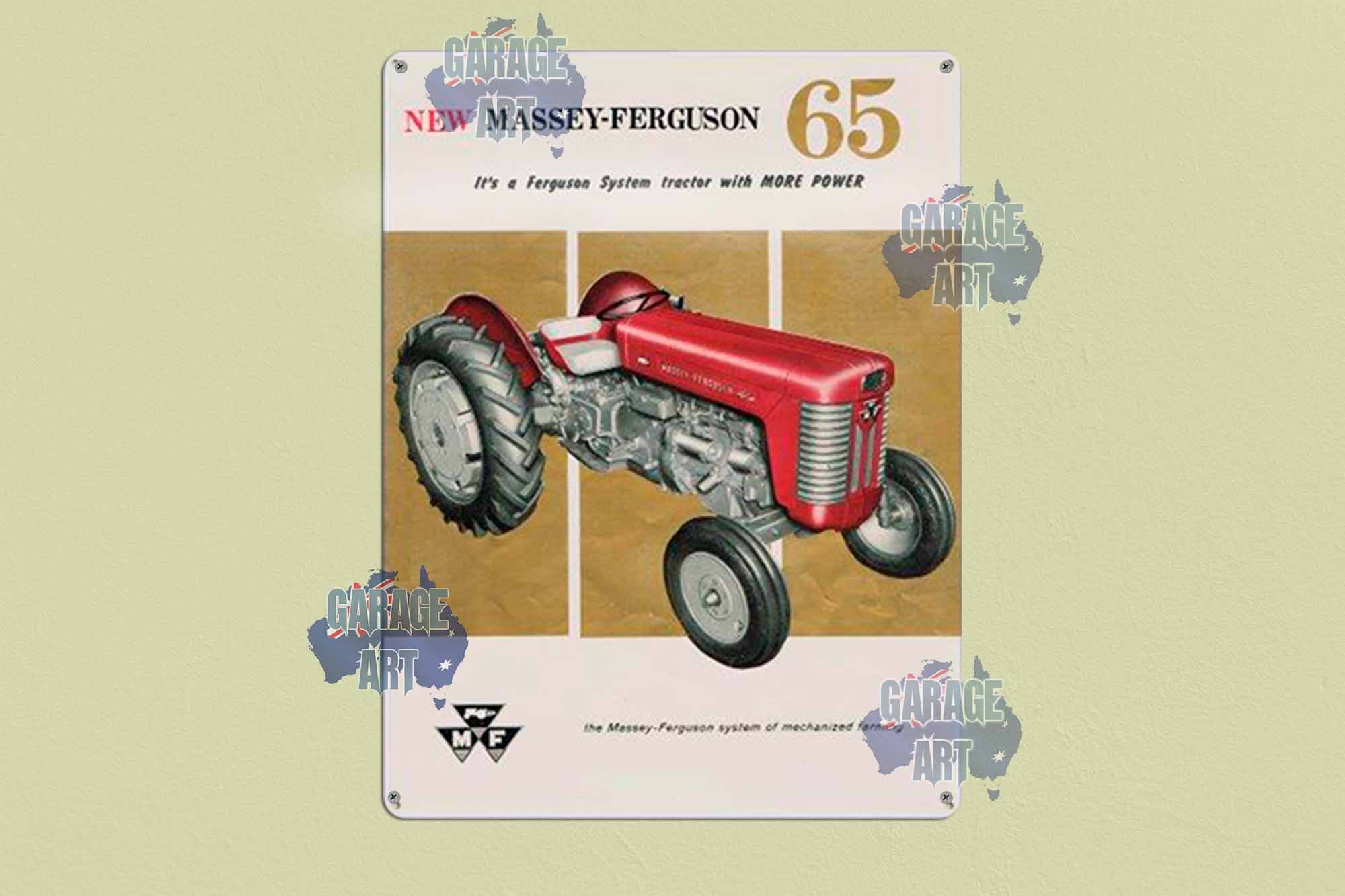 Massey Ferguson 65 Tin Sign freeshipping - garageartaustralia