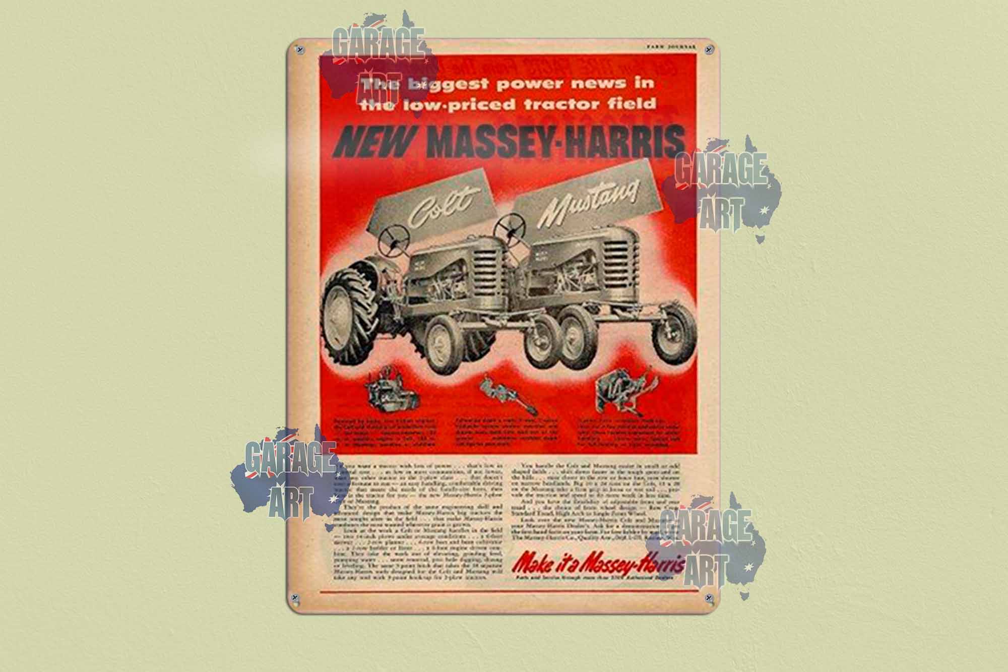 Massey-Harris Biggest Power News Tin Sign freeshipping - garageartaustralia