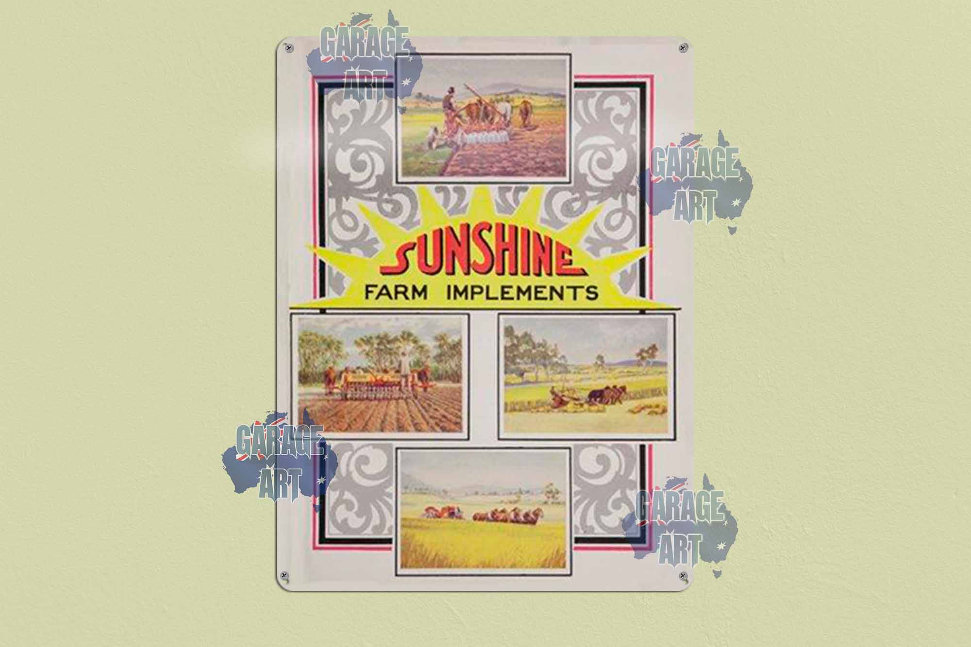 Sunshine Farm Implements Tin Sign freeshipping - garageartaustralia