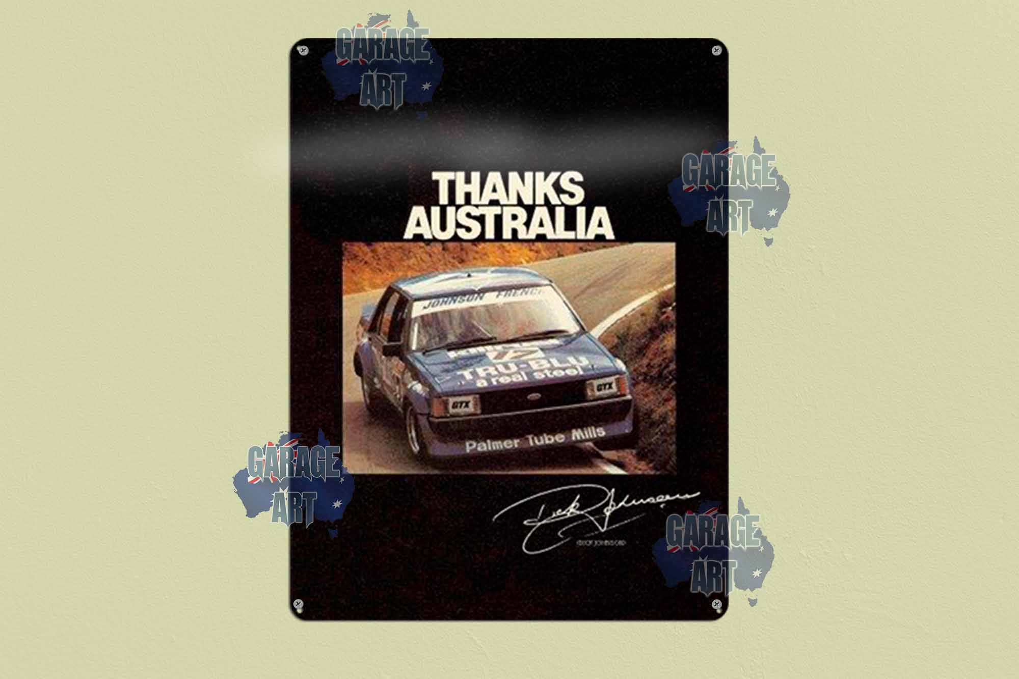 Thanks Australia Dick Johnson Tin Sign freeshipping - garageartaustralia
