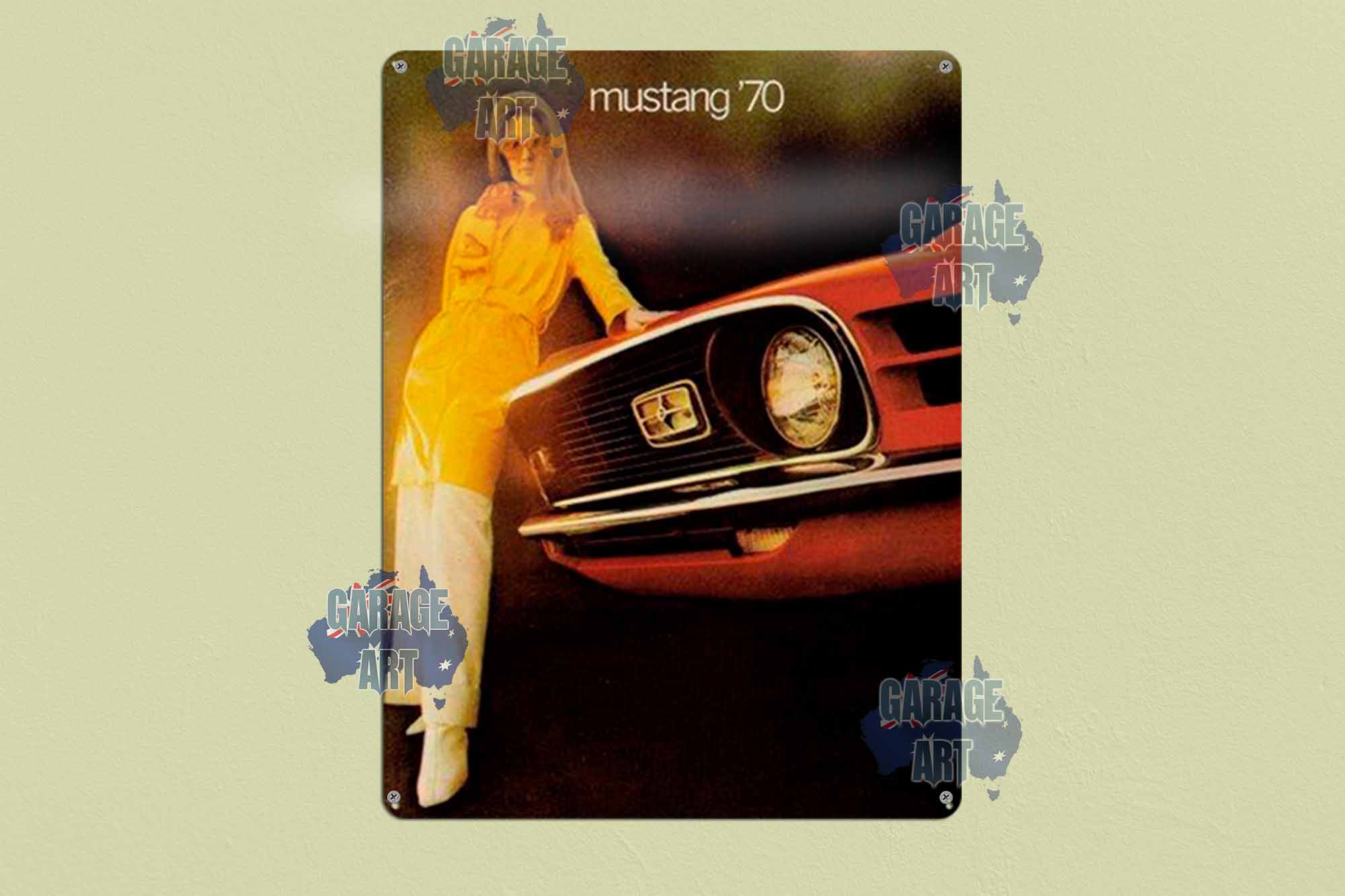 1970 Ford  Mustang Tin Sign freeshipping - garageartaustralia
