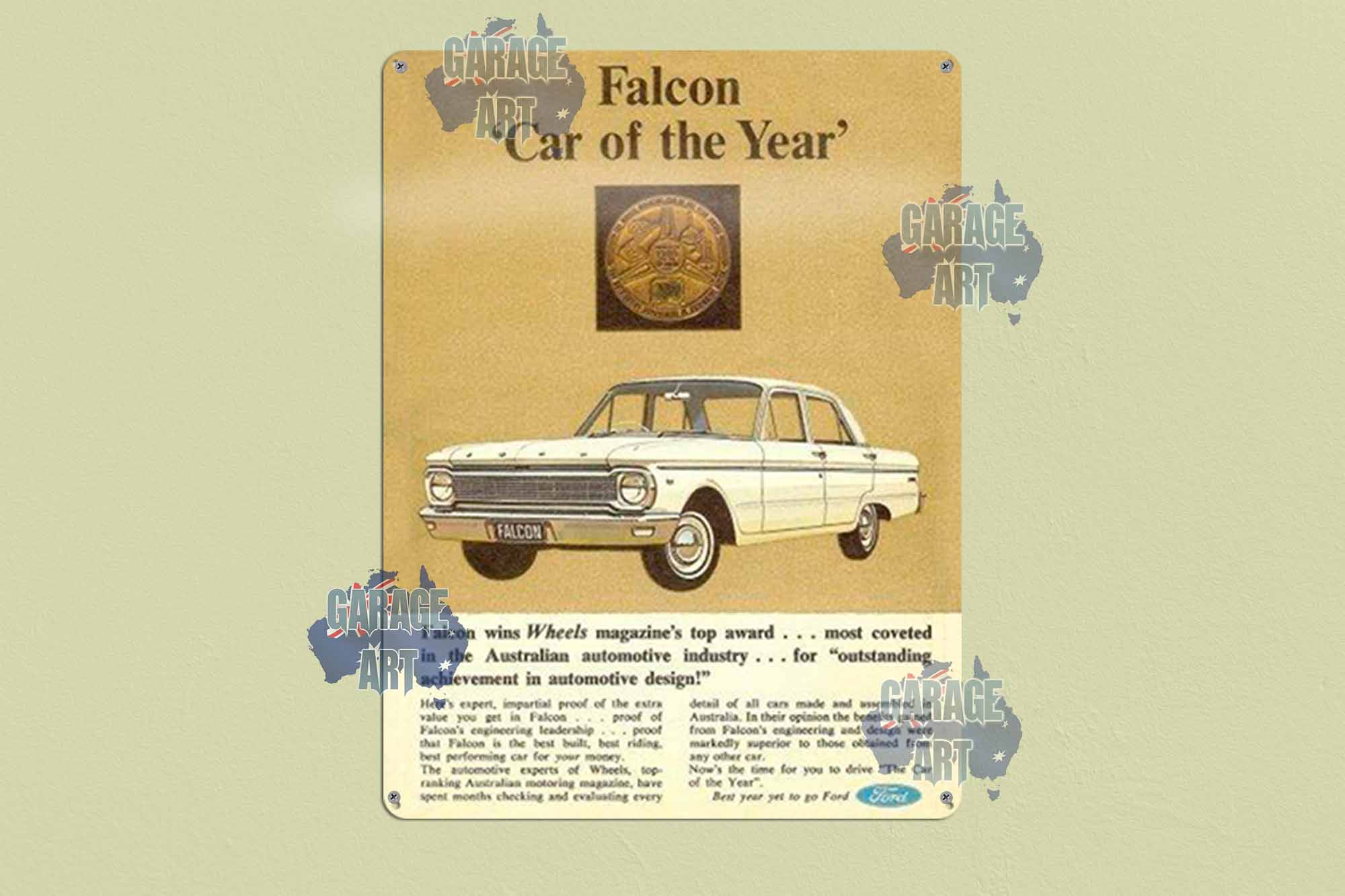 Ford Falcon Car of Year Tin Sign freeshipping - garageartaustralia
