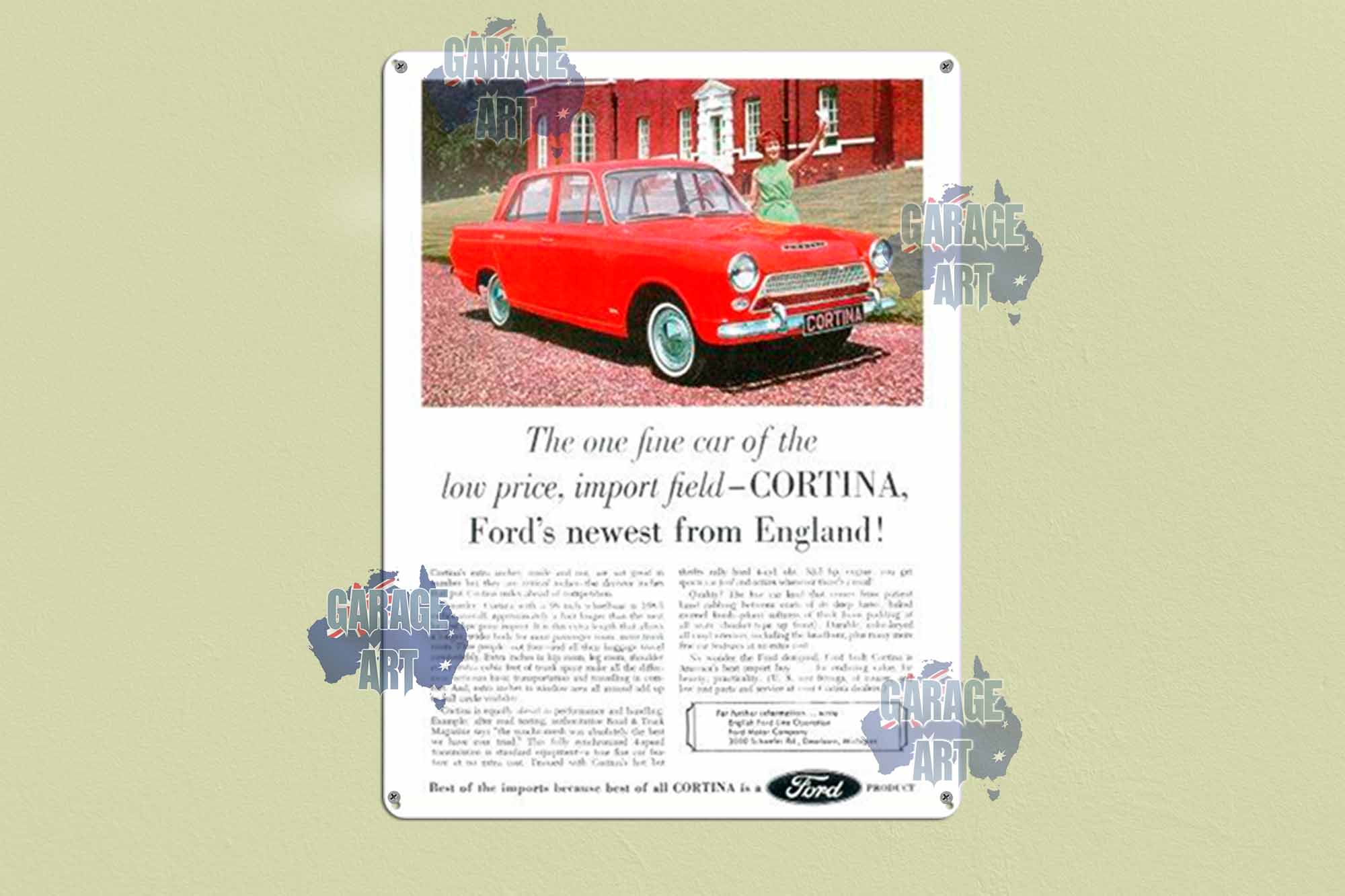 Ford MK1 Capri Tin Sign freeshipping - garageartaustralia