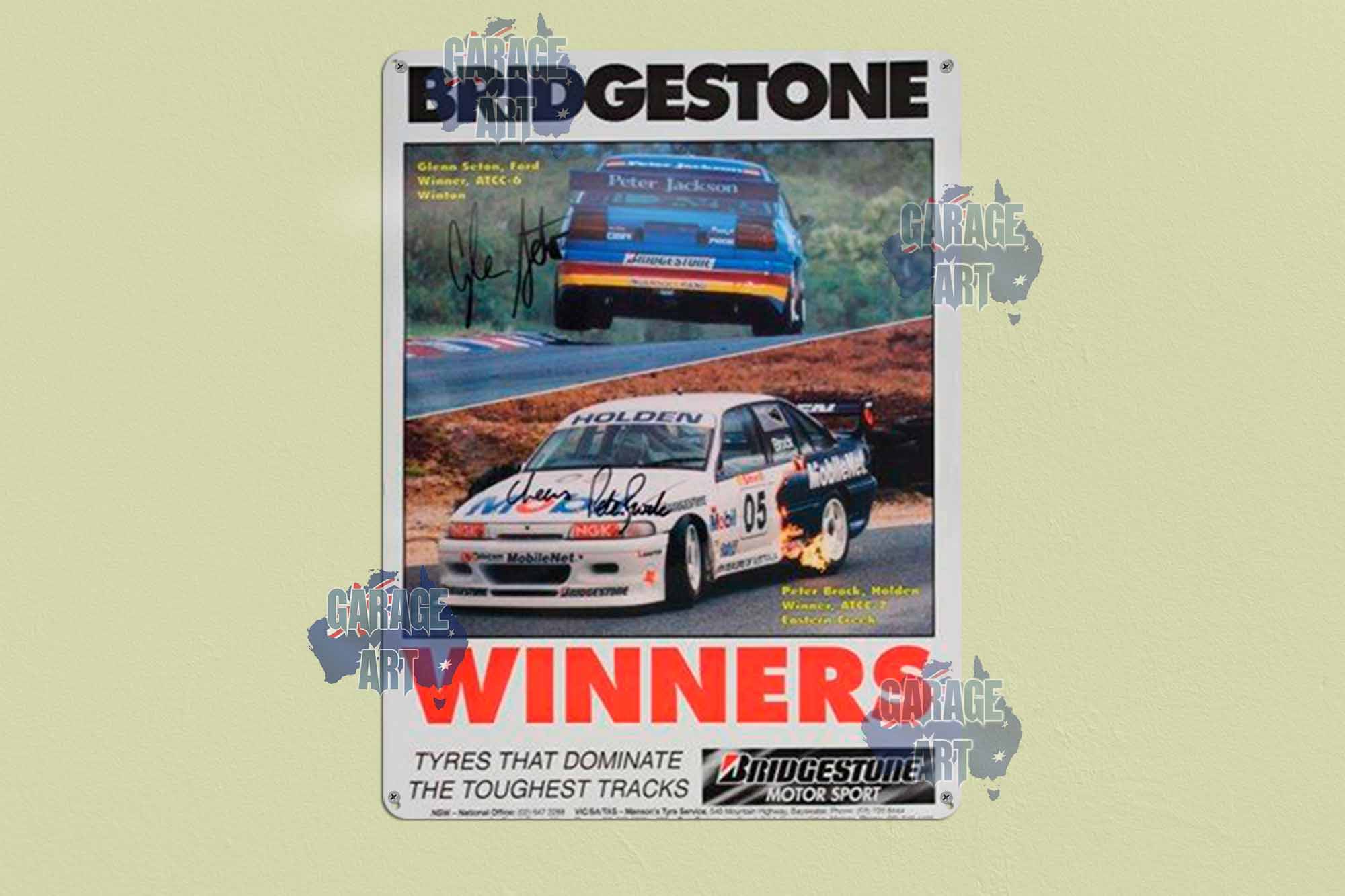 Peter Brtock Bridgestone Tin Sign freeshipping - garageartaustralia