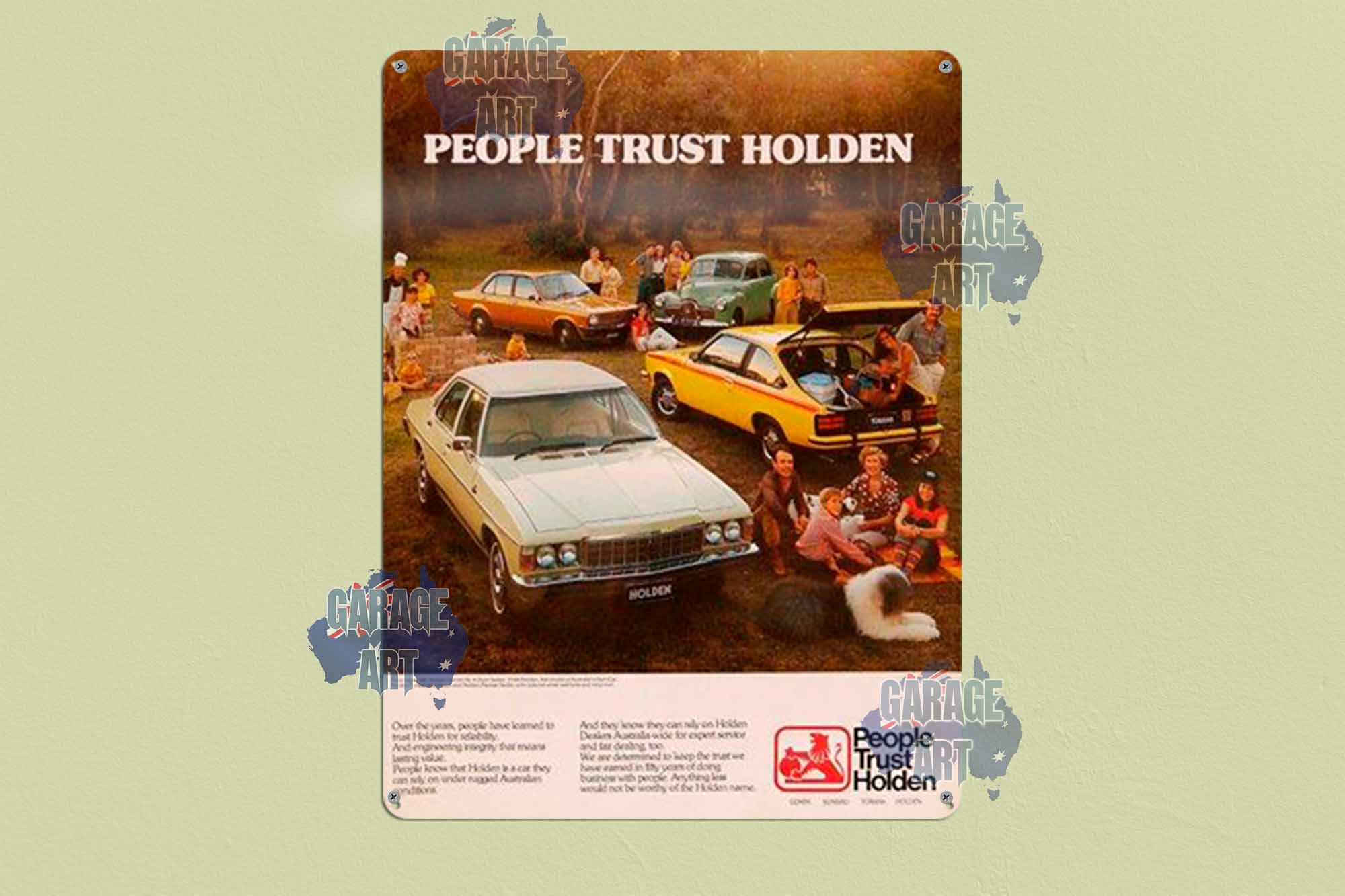 People Trust Holden  Tin Sign freeshipping - garageartaustralia