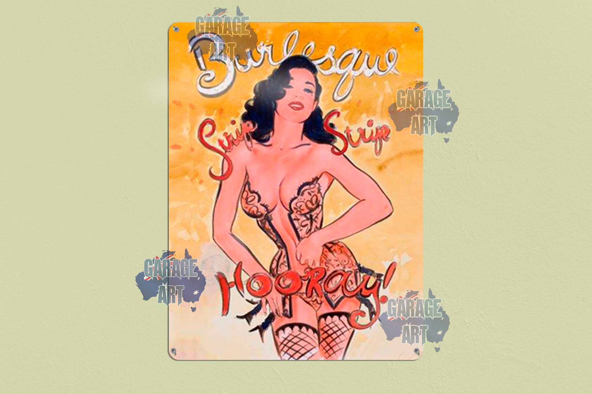 Burlesque Tin Sign freeshipping - garageartaustralia