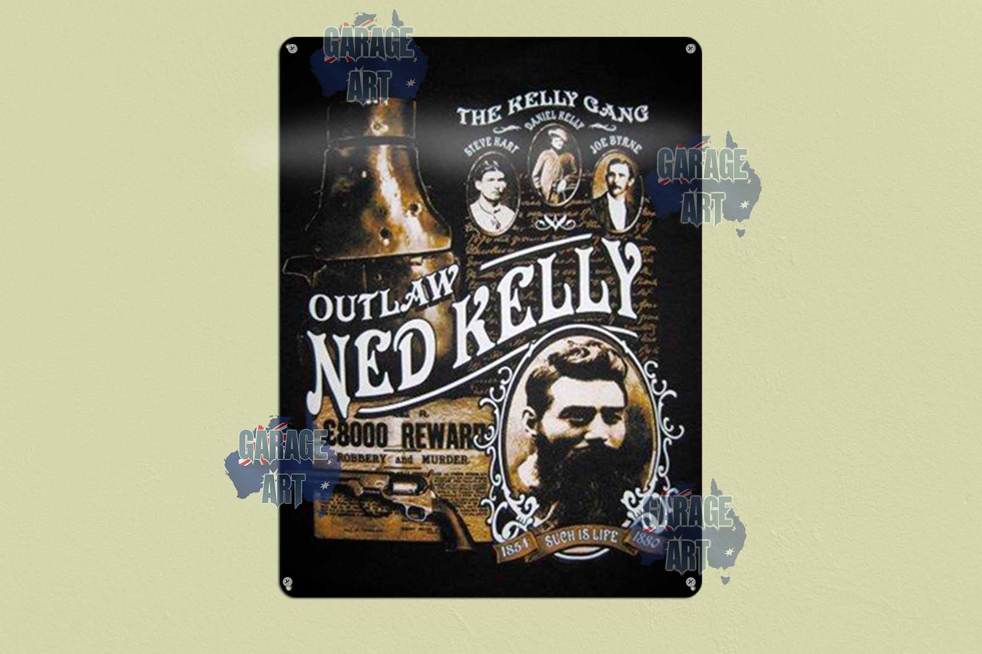Outlaw Ned Kelly Tin Sign freeshipping - garageartaustralia