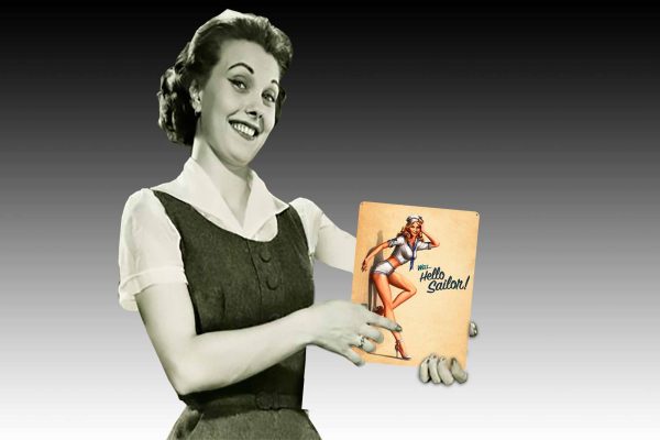 Hello Sailor Pinup Tin Sign freeshipping - garageartaustralia