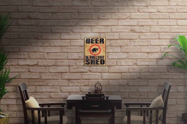 Beer Bullshit Shed Tin Sign freeshipping - garageartaustralia