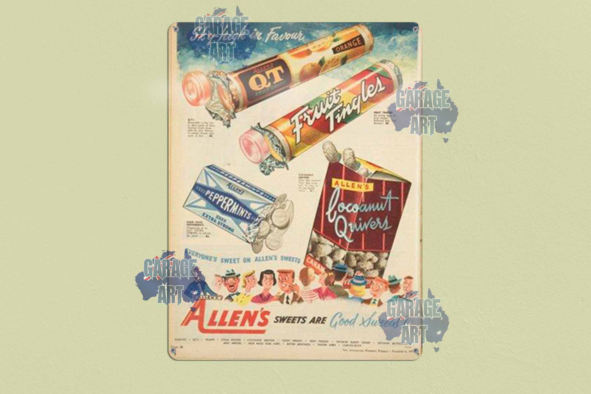 Allens Sweets Tin Sign freeshipping - garageartaustralia