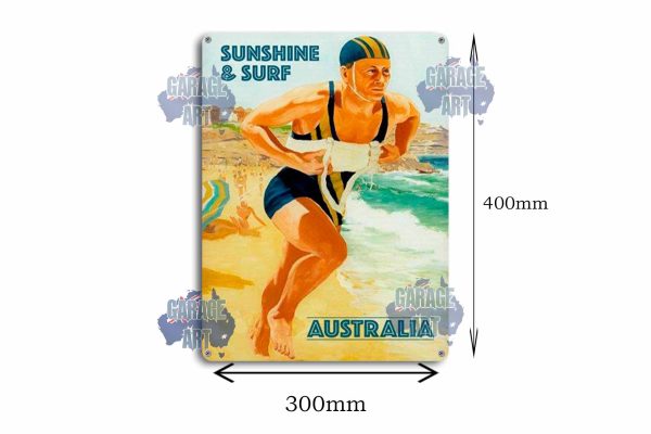 Australia Sunshine and Surf Tin Sign freeshipping - garageartaustralia