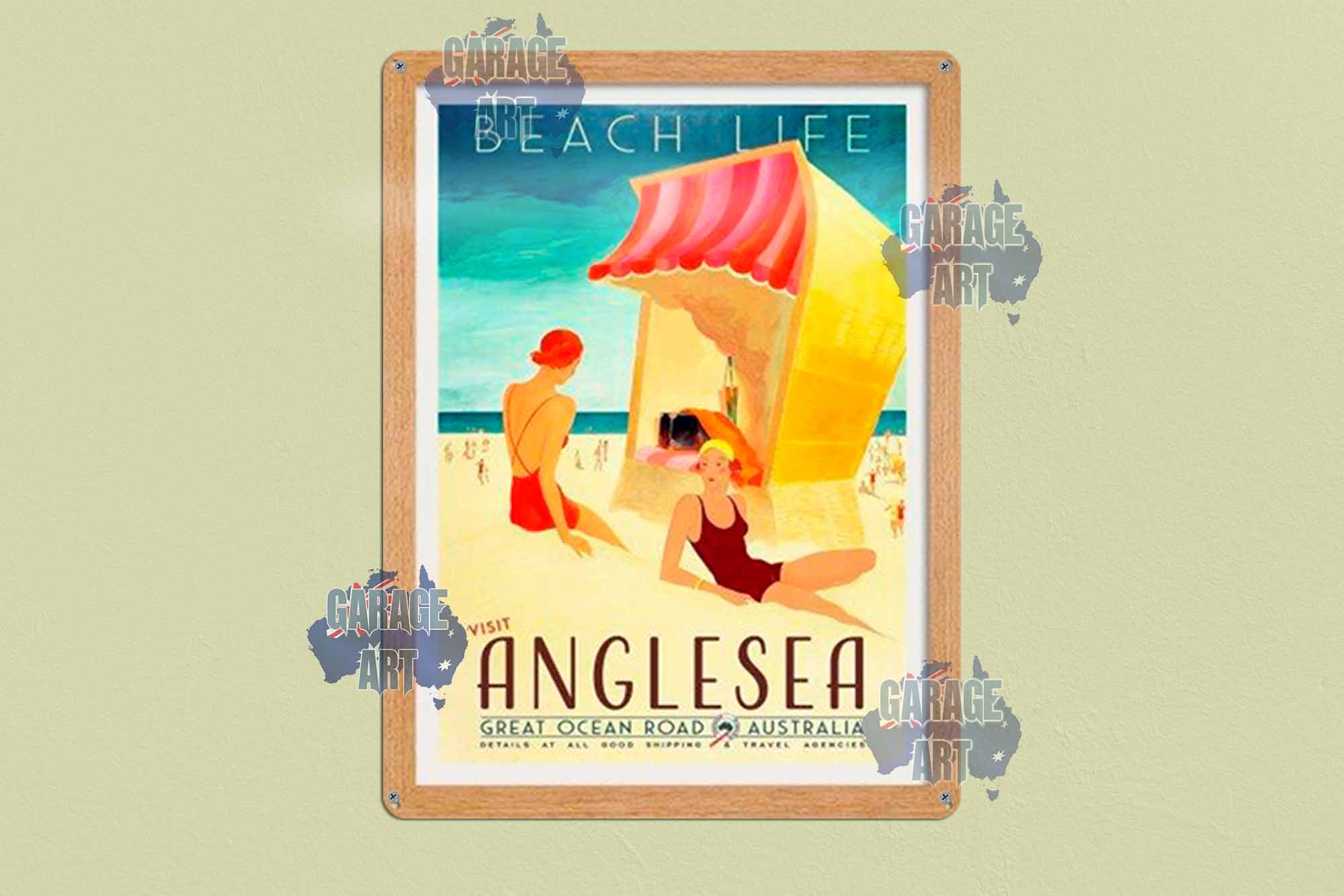 Beach Life Anglesea Tin Sign freeshipping - garageartaustralia