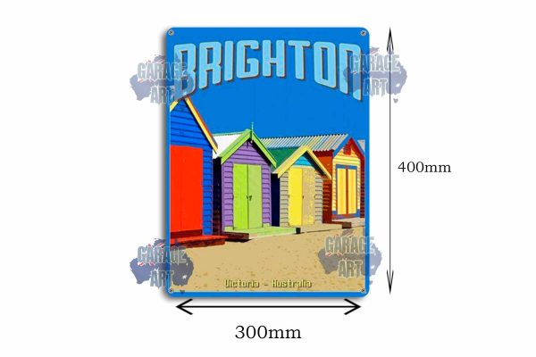 Brighton Beach Melbourne Victoria Tin Sign freeshipping - garageartaustralia