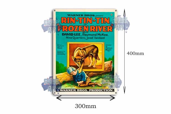 Rin Tin Tin In Frozen River Tin Sign freeshipping - garageartaustralia