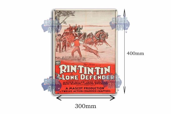 Rin Tin Tin The Lone Defender Tin Sign freeshipping - garageartaustralia