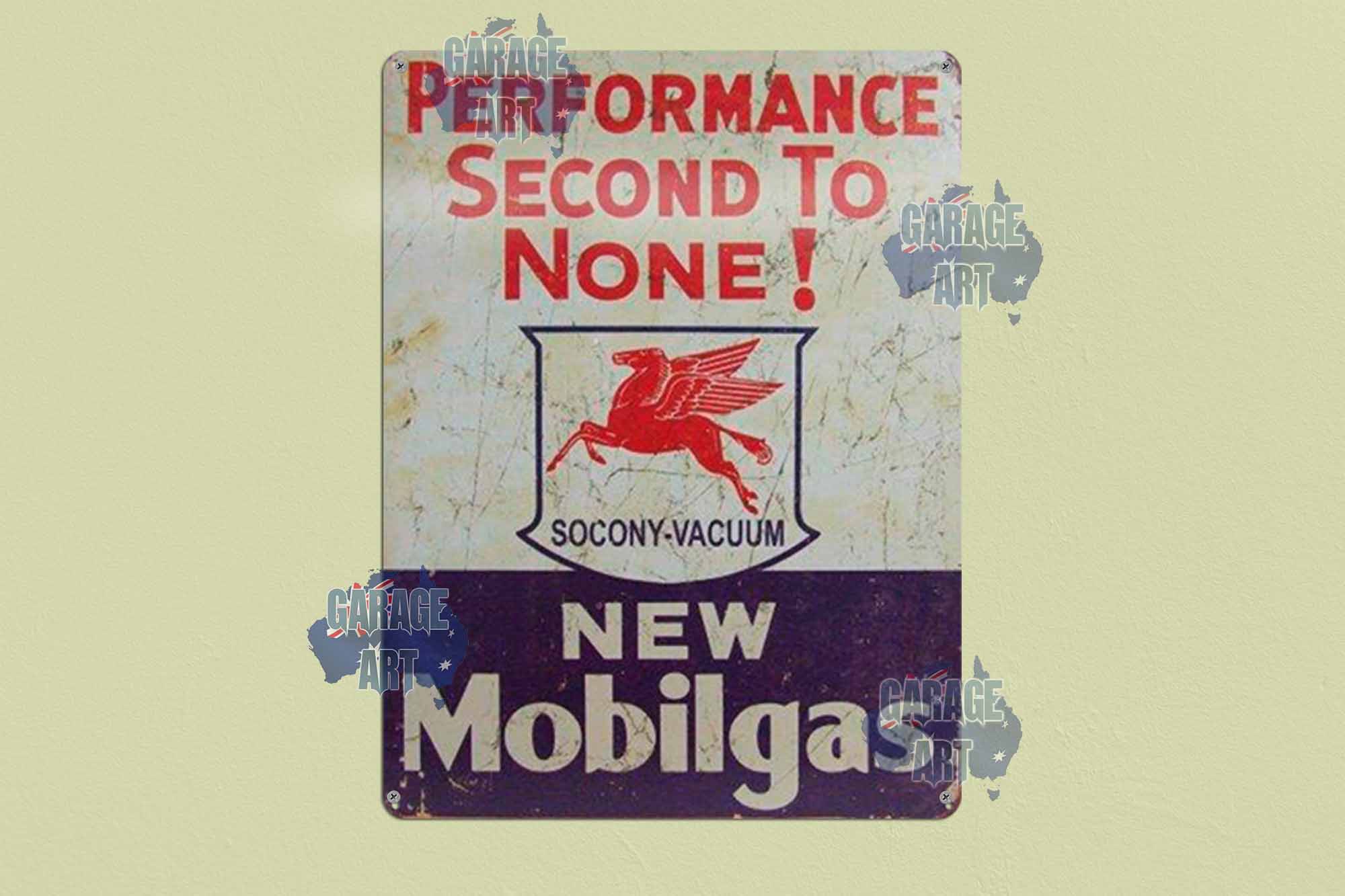 Mobil Performance 2nd to None Tin Sign freeshipping - garageartaustralia