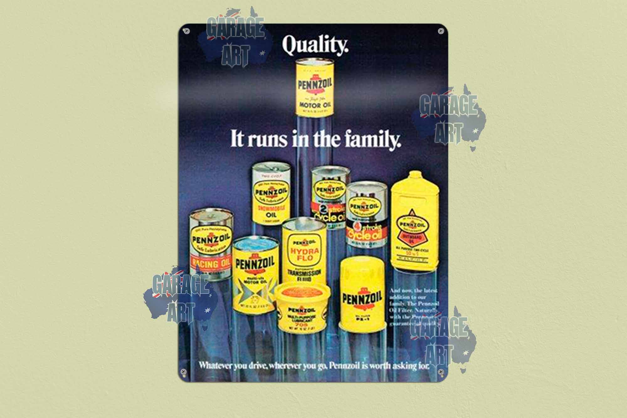 Pennzoil 2 Tin Sign freeshipping - garageartaustralia