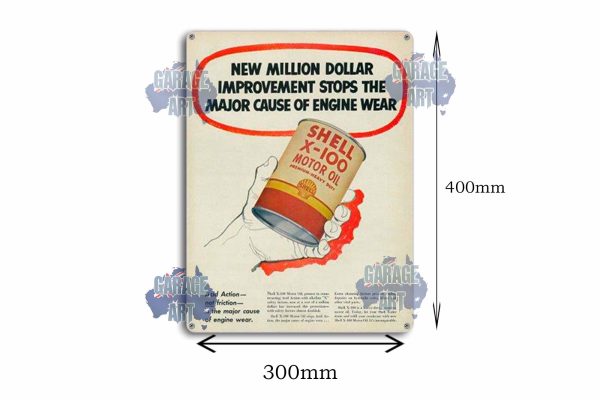 Shell Oil 2 Tin Sign freeshipping - garageartaustralia