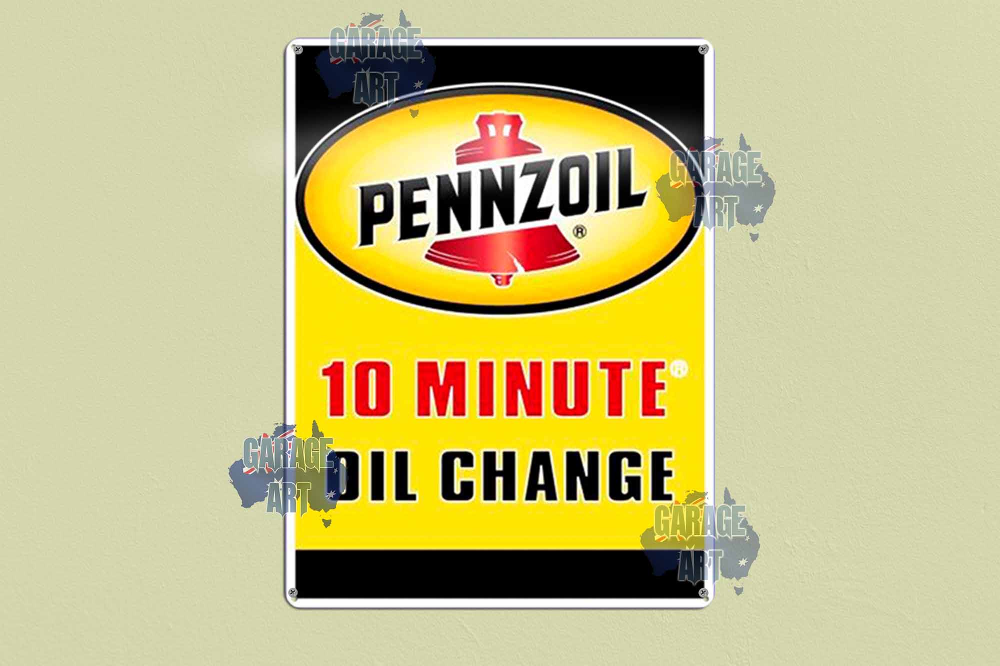 10 Min Oil Pennzoil Tin Sign freeshipping - garageartaustralia