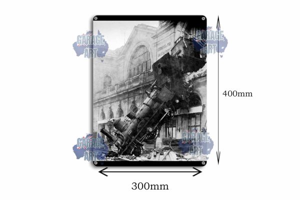 French Steam Train Crashed From the First Floor  Tin Sign freeshipping - garageartaustralia