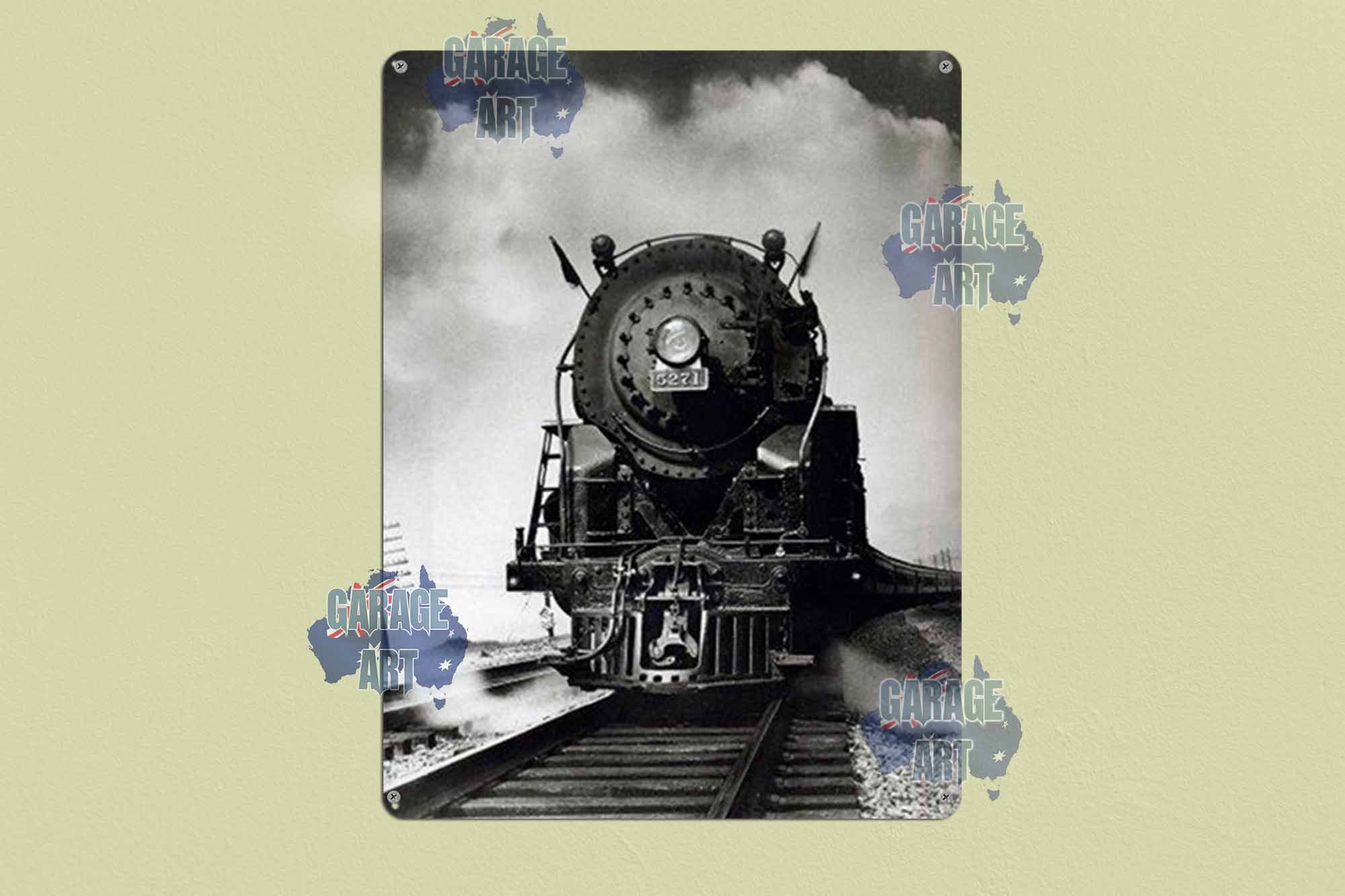 5271 Steam Locomotive Tin Sign freeshipping - garageartaustralia