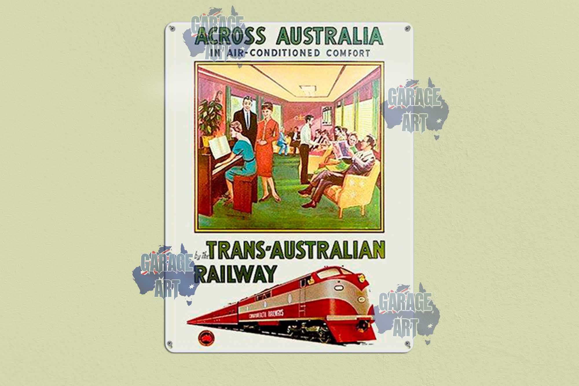 Across Australia by the Trans Australian Railway Tin Sign freeshipping - garageartaustralia