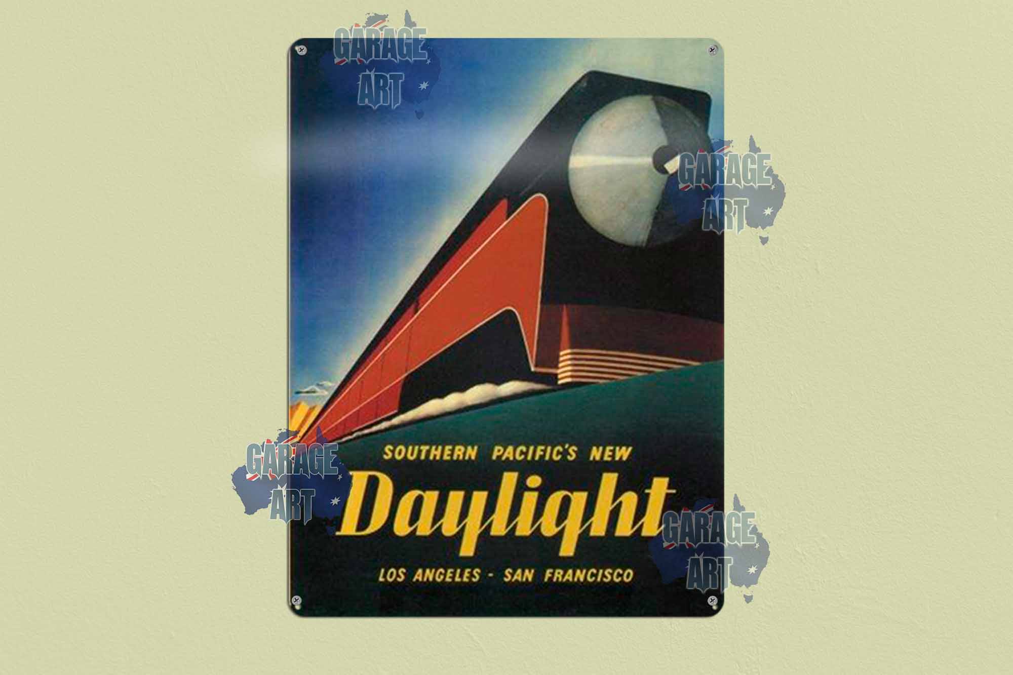 Southern Pacifics New Daylight Train Tin Sign freeshipping - garageartaustralia