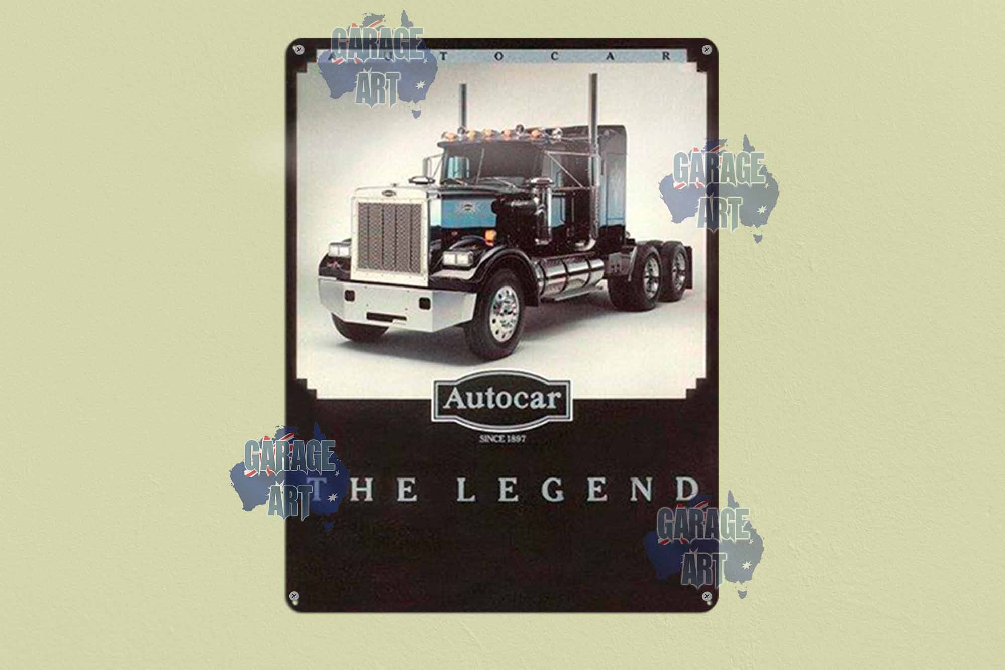 Autocar Legend Tin Sign freeshipping - garageartaustralia