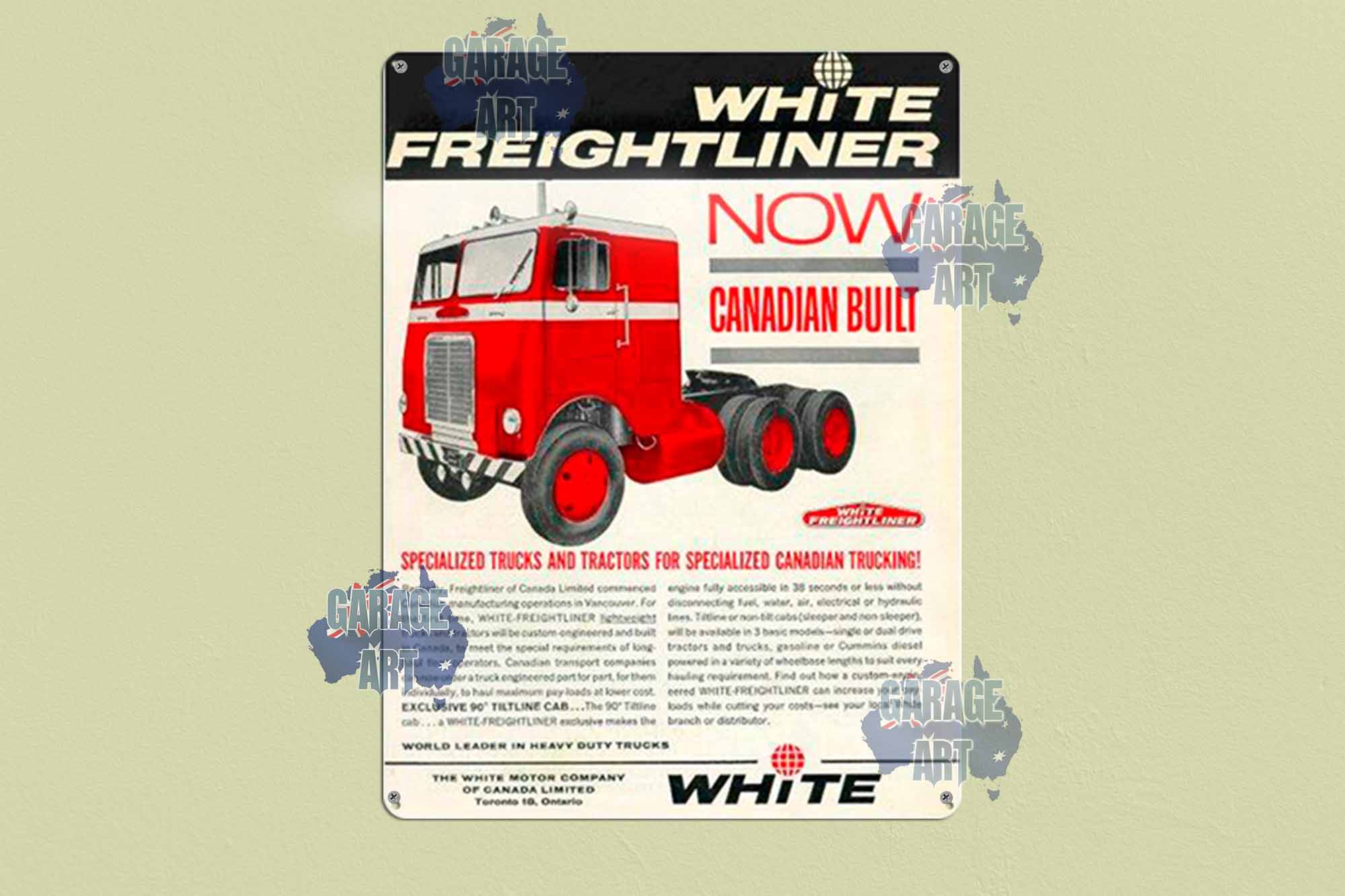 Freightliner Canadian Trucks Tin Sign freeshipping - garageartaustralia