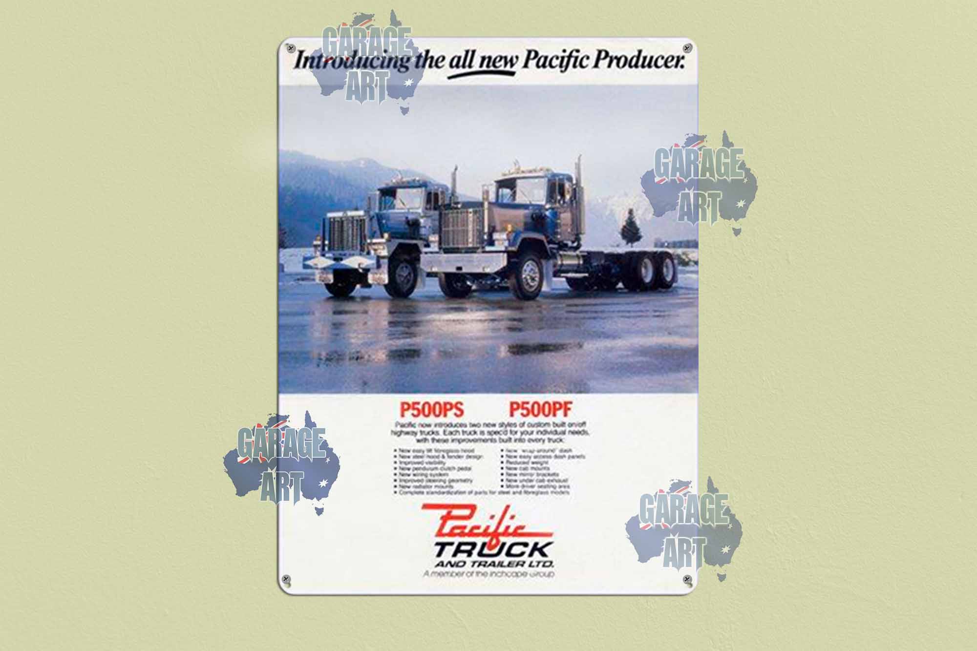 Pacific Truck and Trailers Tin Sign freeshipping - garageartaustralia