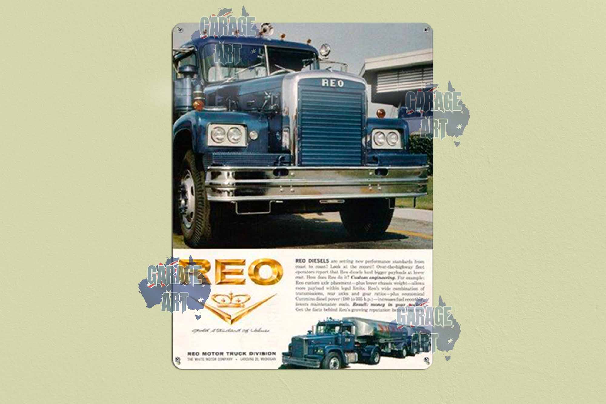 Reo Trucks Tin Sign freeshipping - garageartaustralia