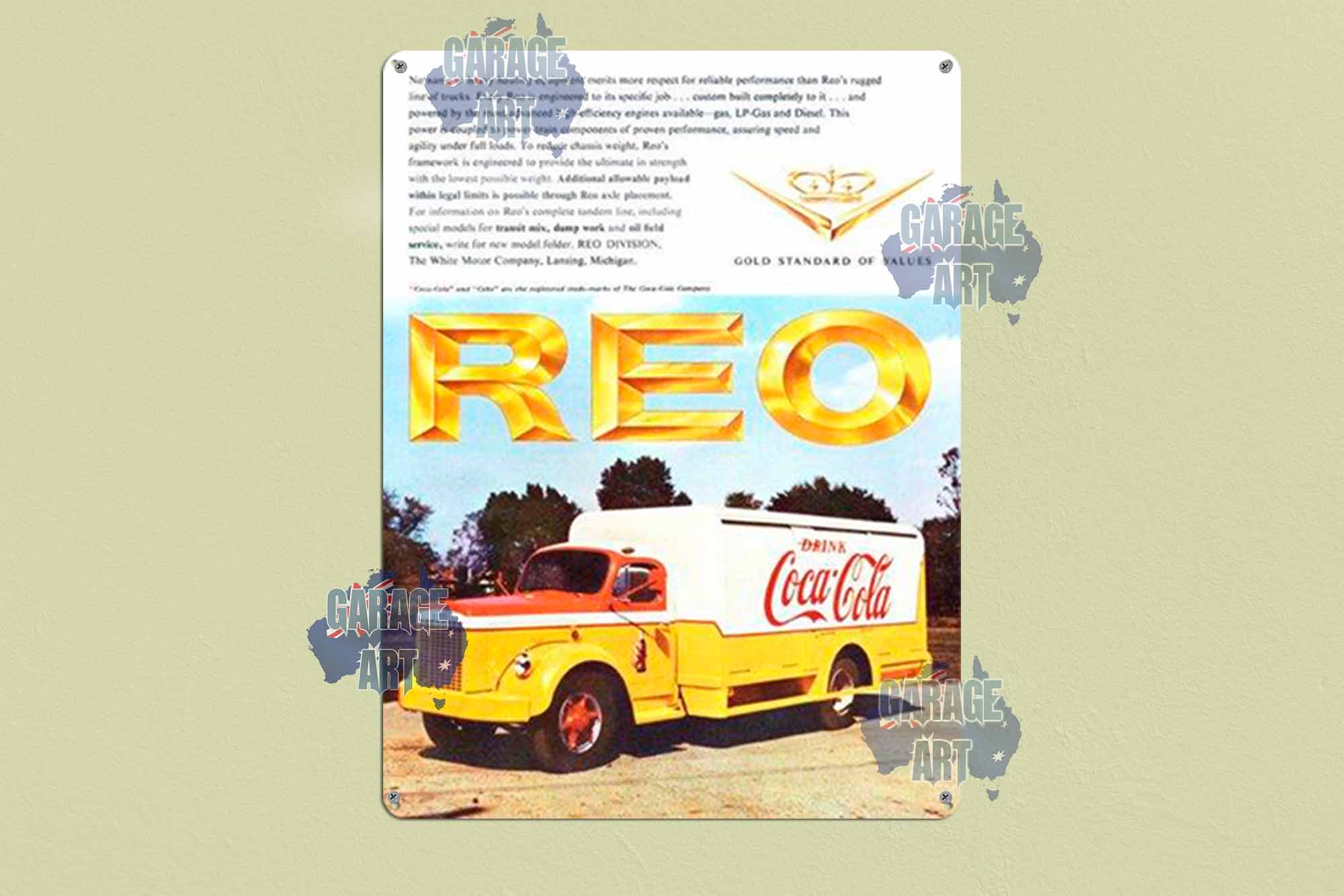 Reo Coke Trucks Tin Sign freeshipping - garageartaustralia