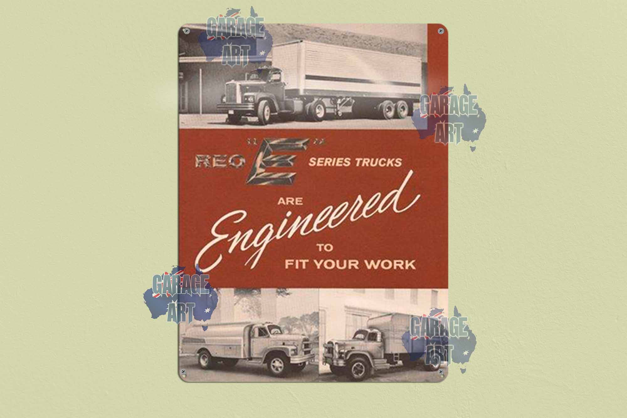 Reo Trucks E Series Engineered Tin Sign freeshipping - garageartaustralia