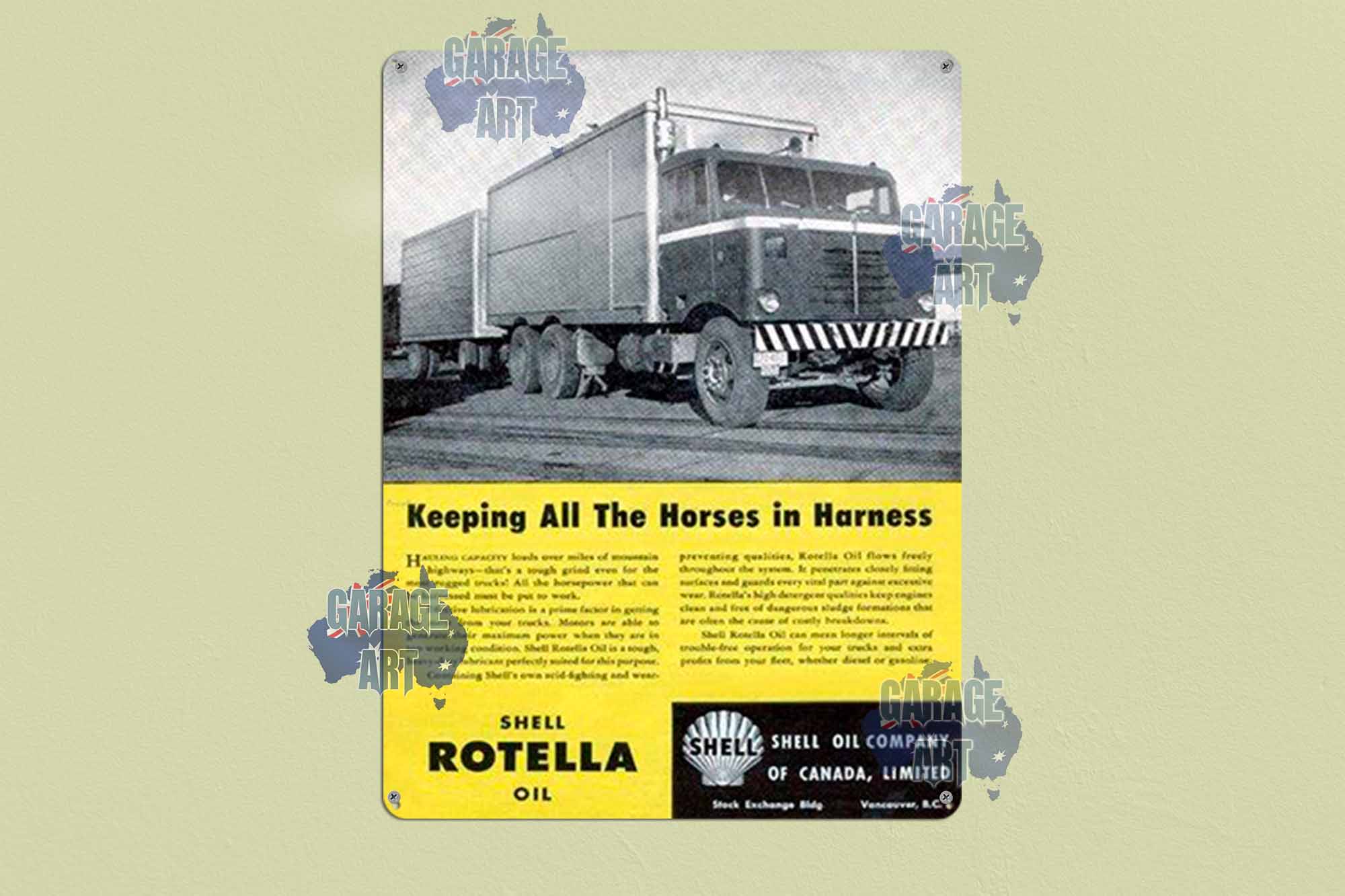 Shell Rotella Truck Tin Sign freeshipping - garageartaustralia