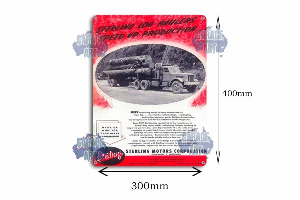 Sterling Truck Speeds up Production Tin Sign freeshipping - garageartaustralia