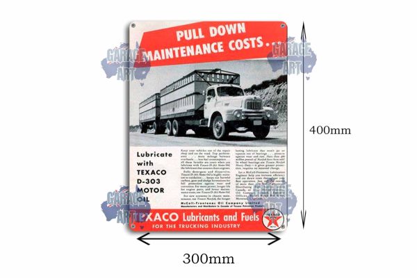 Texaco Truck Lubricants and Fuels Tin Sign freeshipping - garageartaustralia