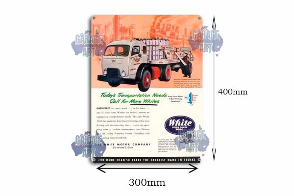White Trucks 3000 Super Power Tin Sign freeshipping - garageartaustralia