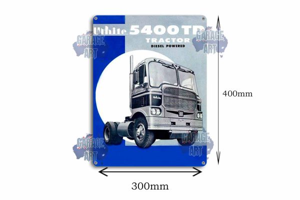 White Truck 5400 Tin Sign freeshipping - garageartaustralia