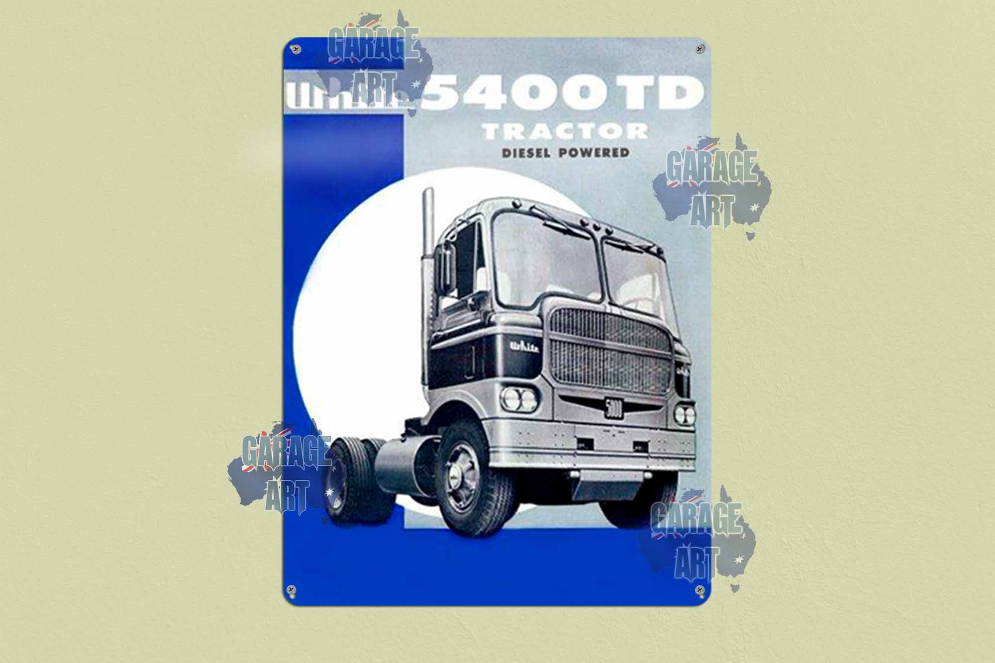 White Truck 5400 Tin Sign freeshipping - garageartaustralia