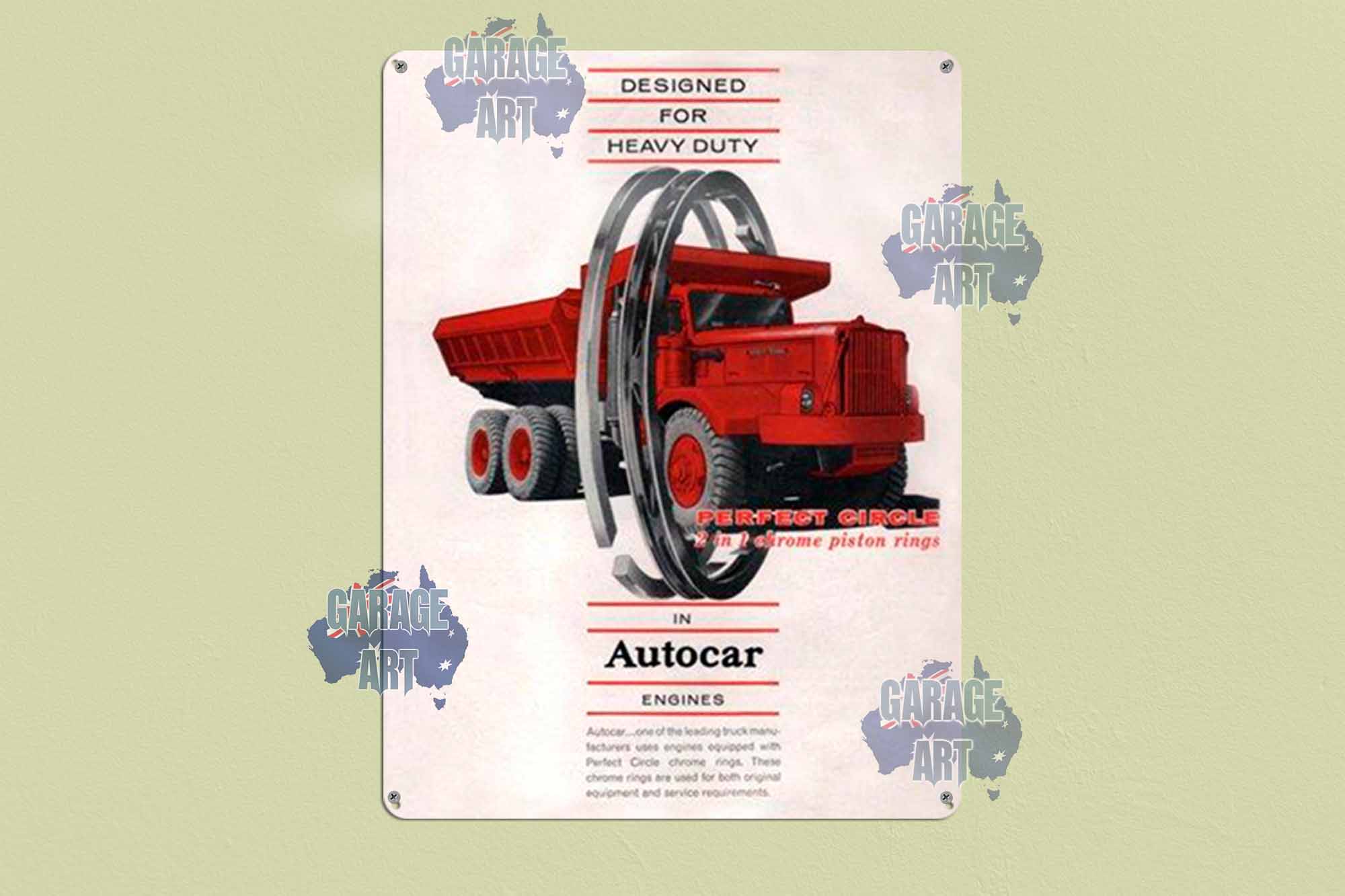 Autocar Trucks Designed for Heavy Duty Tin Sign freeshipping - garageartaustralia