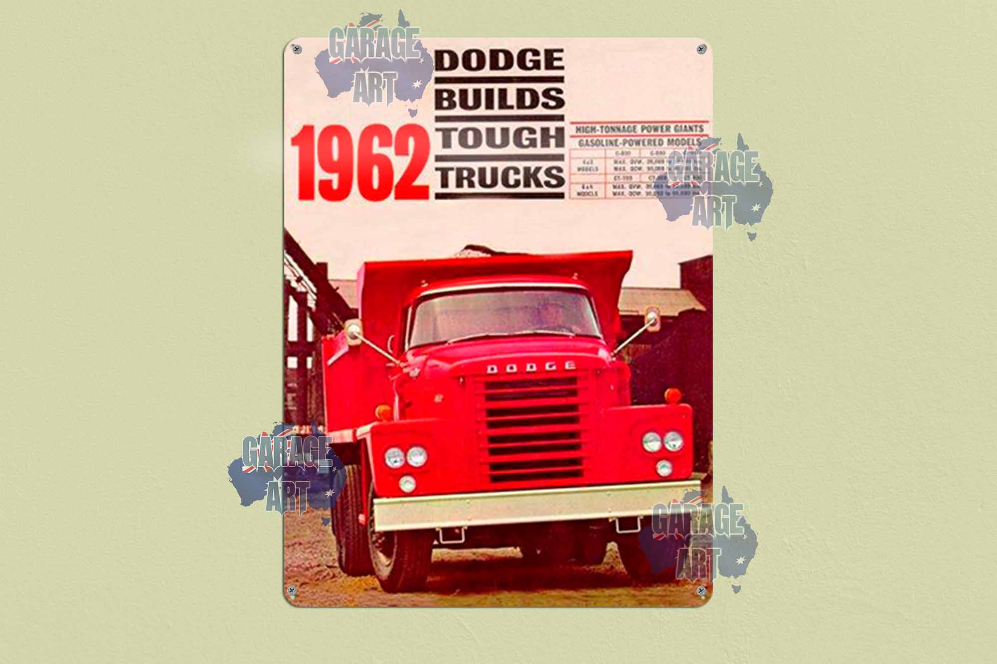 Dodge Truck 1962 Dumper Tin Sign freeshipping - garageartaustralia