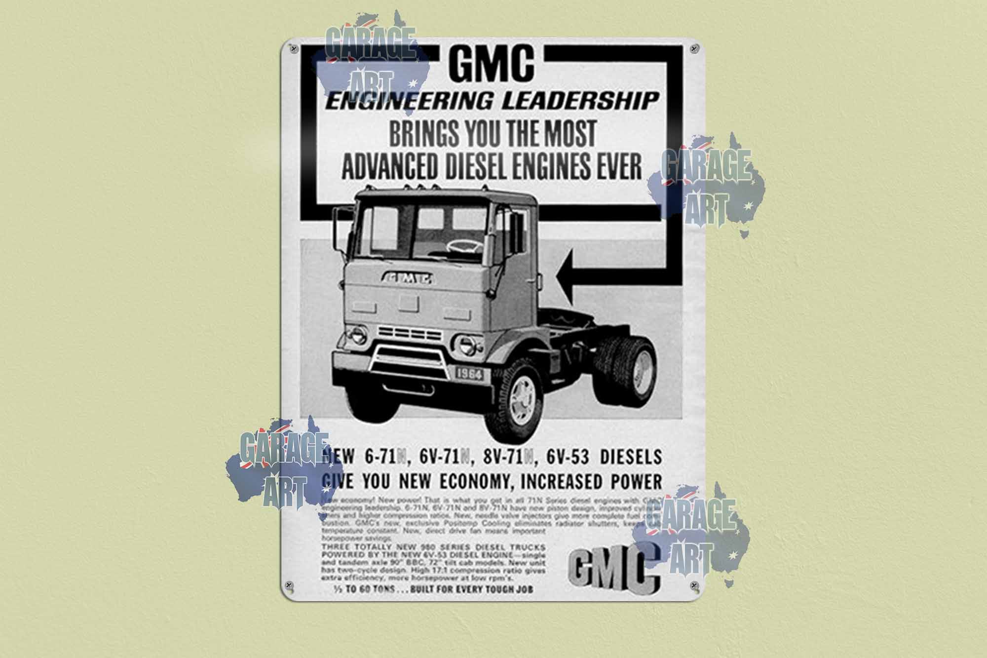 GMC Truck Engineering Leadership Tin Sign freeshipping - garageartaustralia