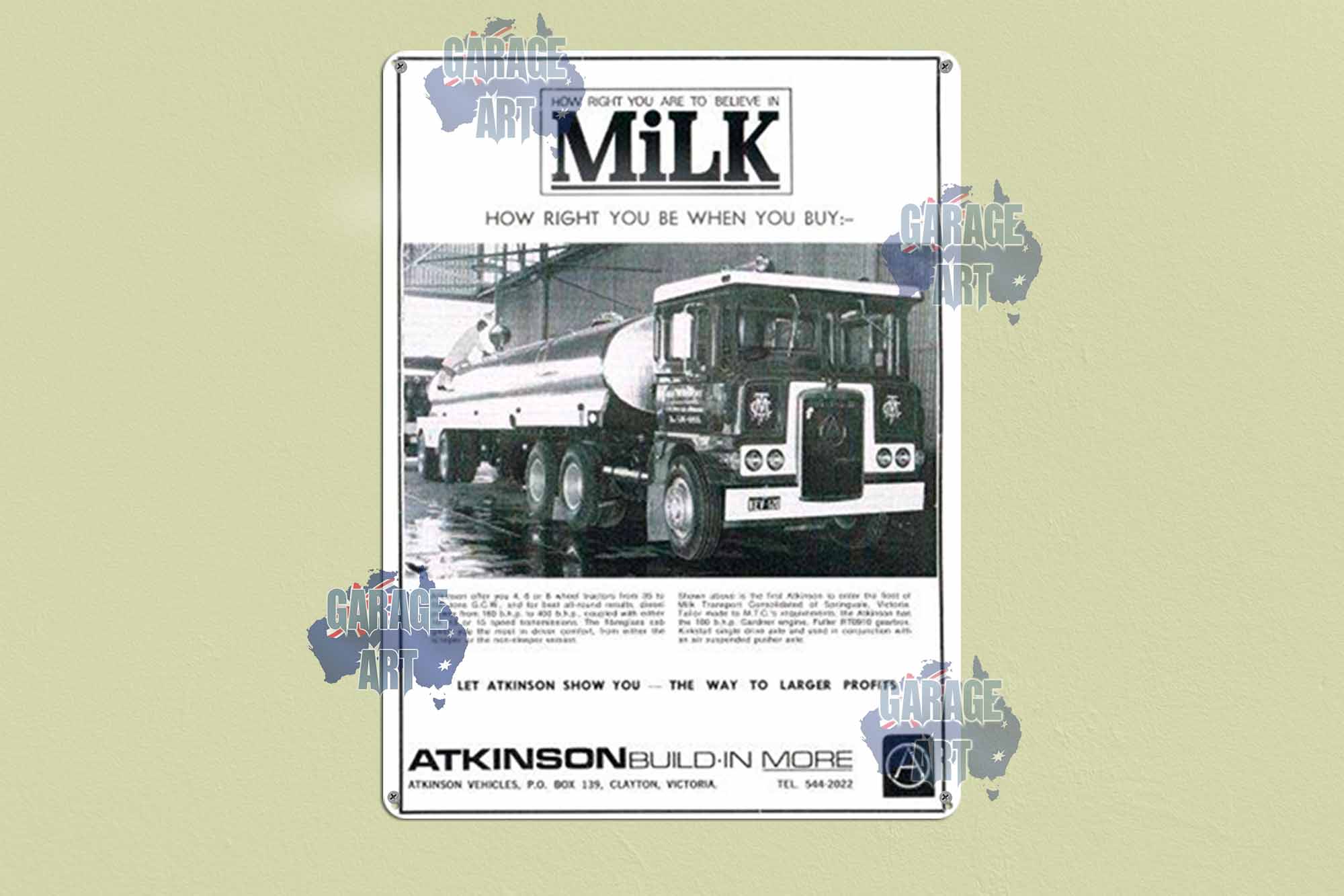 Atkinson Trucks The Way To Larger Profits Tin Sign freeshipping - garageartaustralia