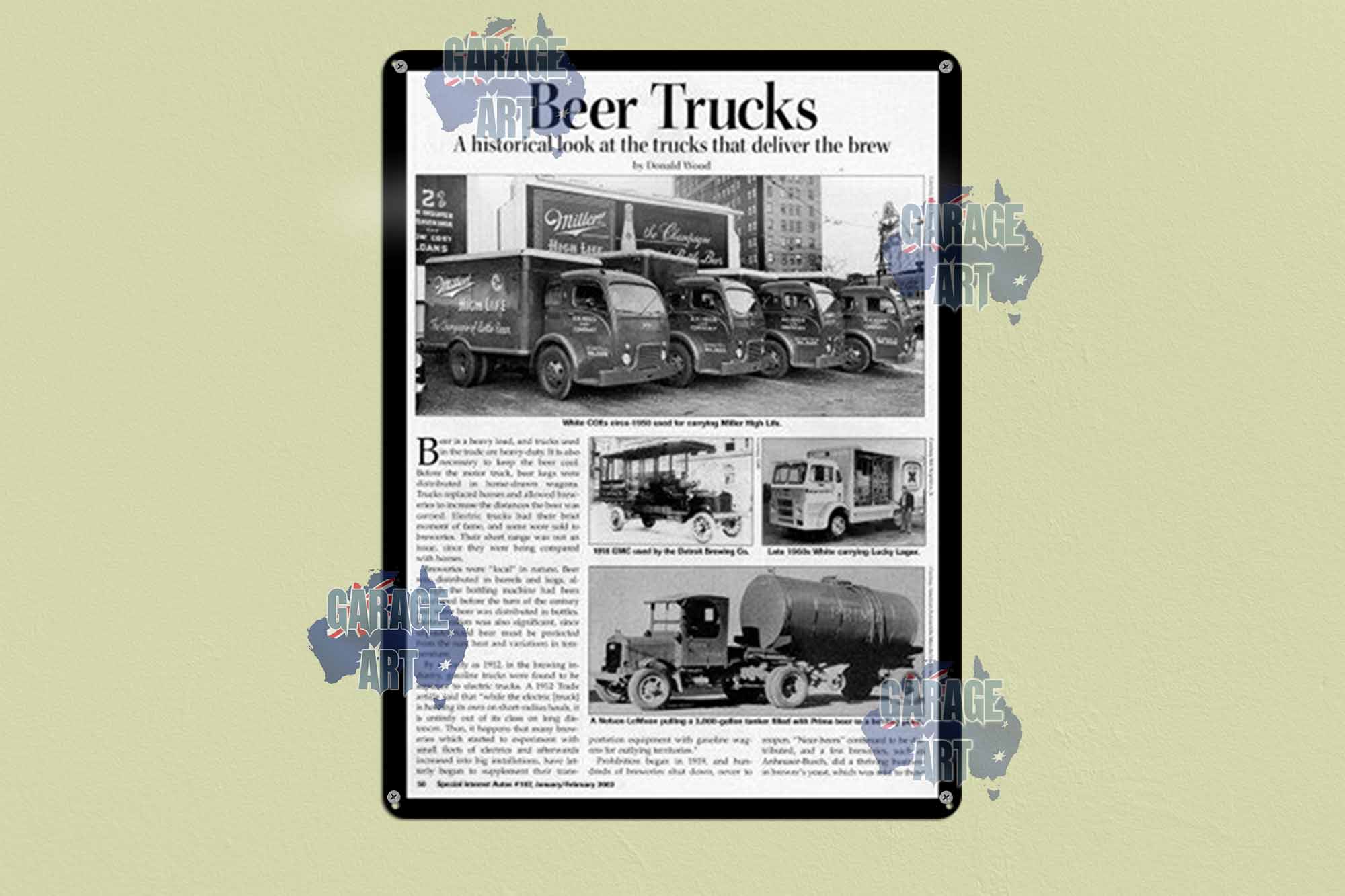Old Beer Trucks Tin Sign freeshipping - garageartaustralia