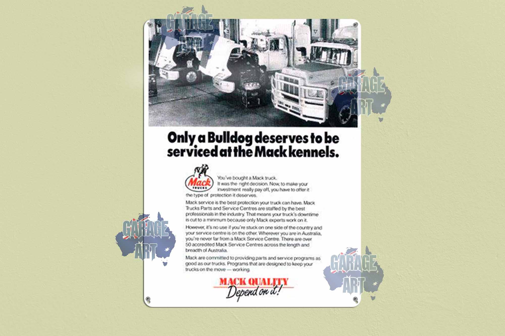 Mack Trucks Mack Quality Tin Sign freeshipping - garageartaustralia