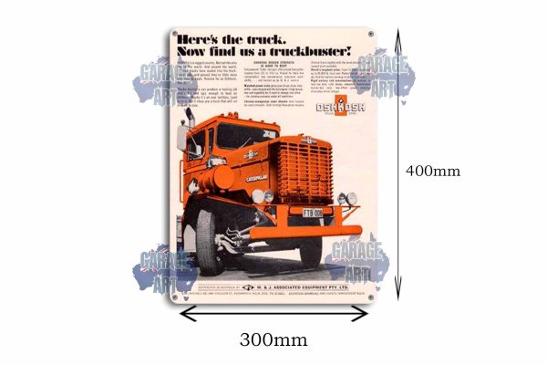 Oshkosh Trucks The Truck Buster Tin Sign freeshipping - garageartaustralia