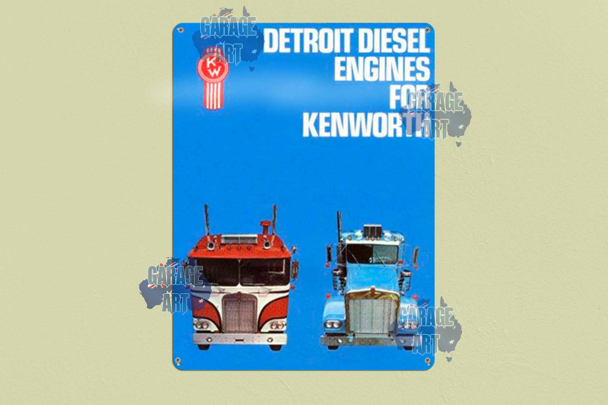 Detroit Diesel Engines for Kenworth Trucks Tin Sign freeshipping - garageartaustralia