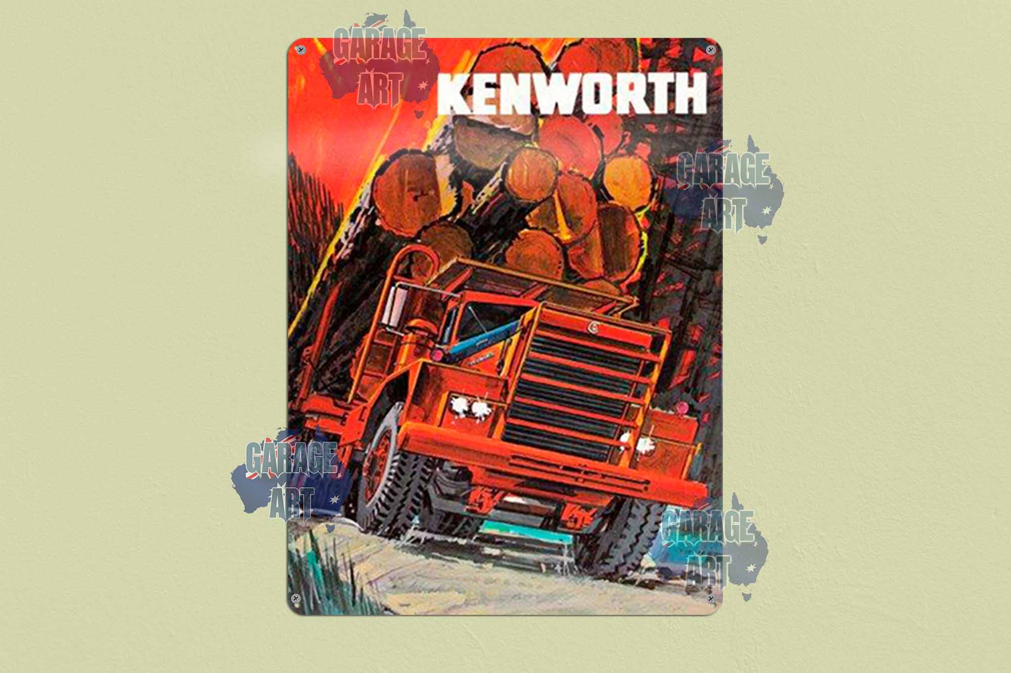 Kenworth Log Hauling Trucks Tin Sign freeshipping - garageartaustralia